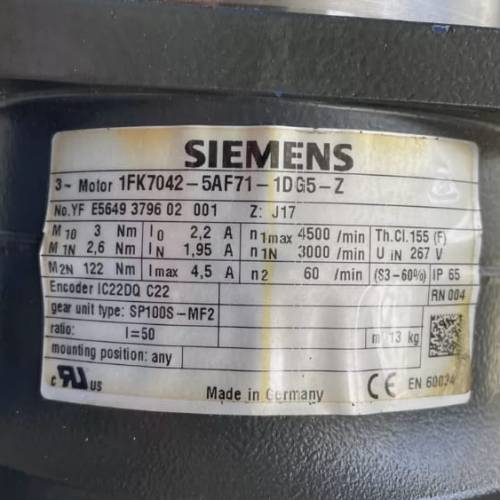 NEW SIEMENS SERVO MOTOR 1FK7042-5AF71-1DG5-Z
