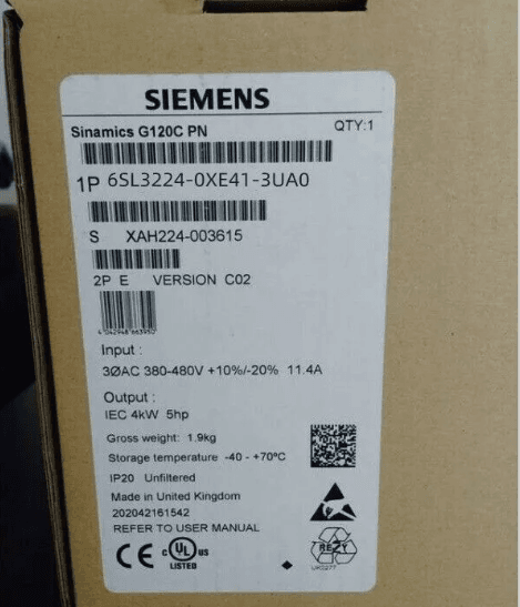 1x 6SL3224-0XE41-3UA0 New Siemens SINAMICS G120 6SL3224-0XE41-3UA0 Power Module