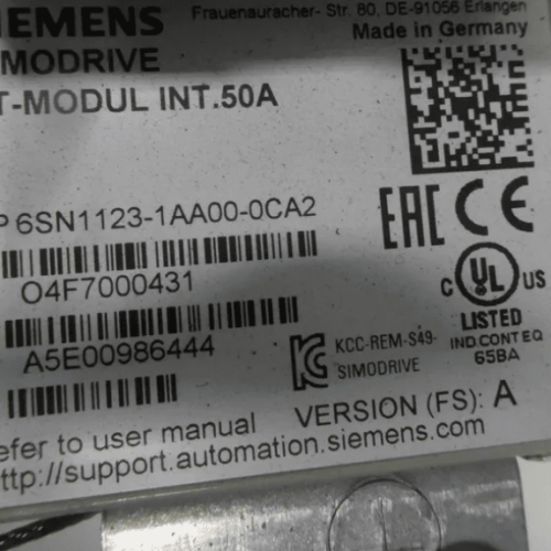 NEW IN BOX SIEMENS SIMODRIVE 611 POWER MODULE 1 AXIS 50 A 6SN1123-1AA00-0CA2