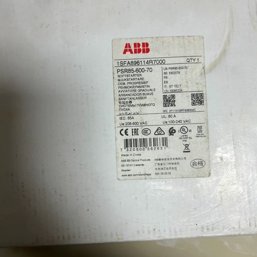 Brand new original genuine ABB soft start PSR85-600-70