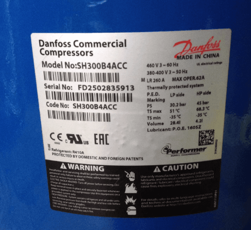 DANFOSS SH300B4ACC compressor Brand New Fast Shipping FedEx or DHL