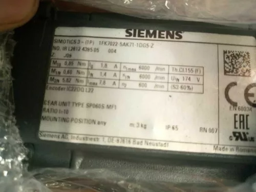 NEW SIEMENS SERVO MOTOR 1FK7022-5AK71-1DG5-Z