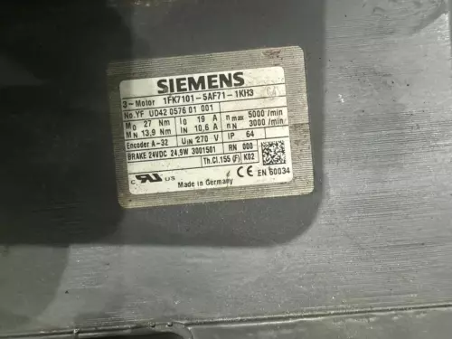 SIEMENS 1FK7101-5AF71-1KH3 SIMOTICS S Synchronous servo motor 1FK7101-5AF71-1KH3