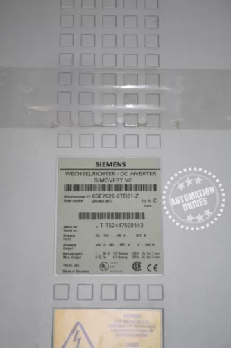 SIEMENS SIMOVERT MASTERDRIVES 6SE7026-0TD61-Z