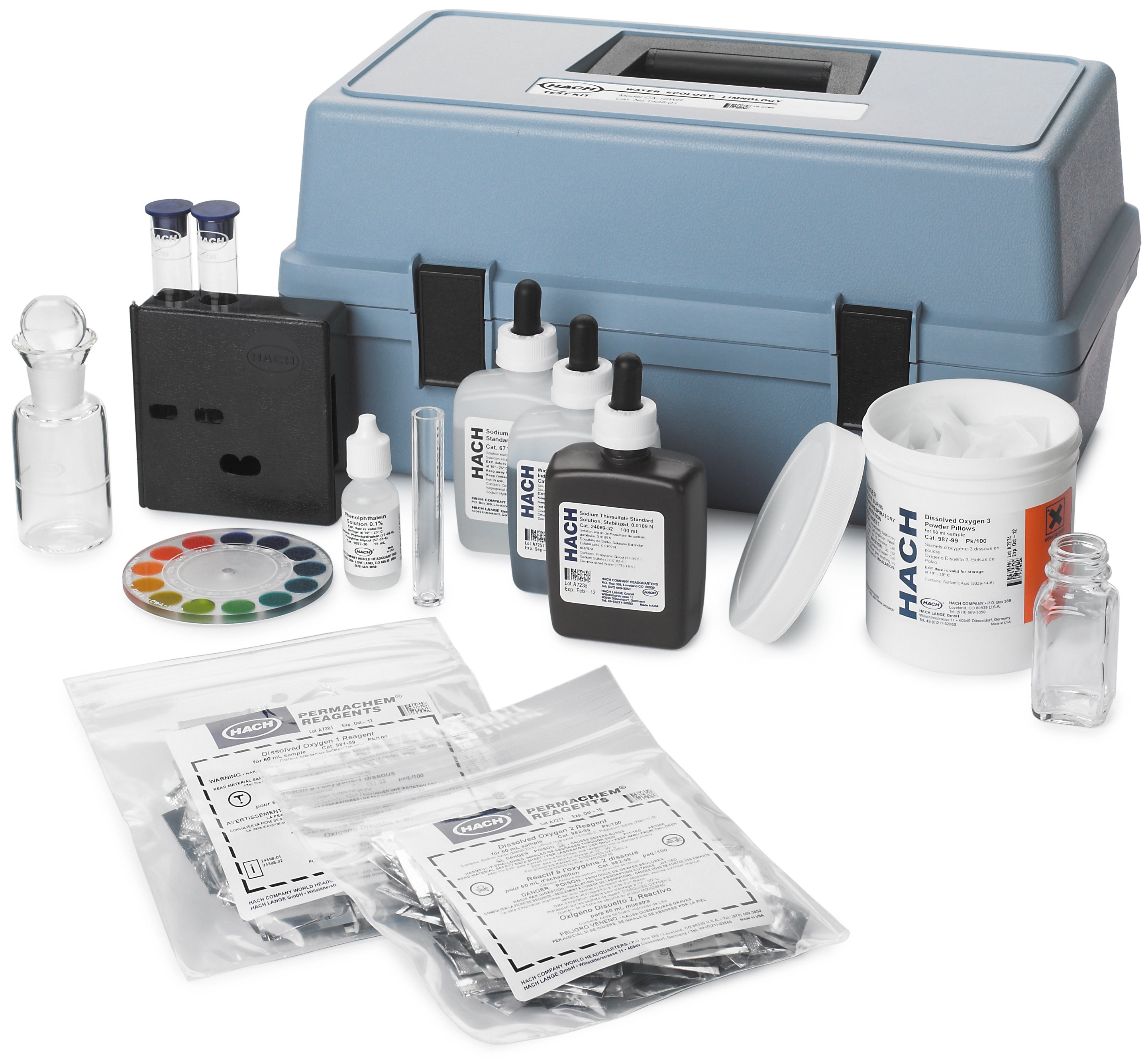 Carbon dioxide, dissolved oxygen, and pH test kit, model CA-10WR