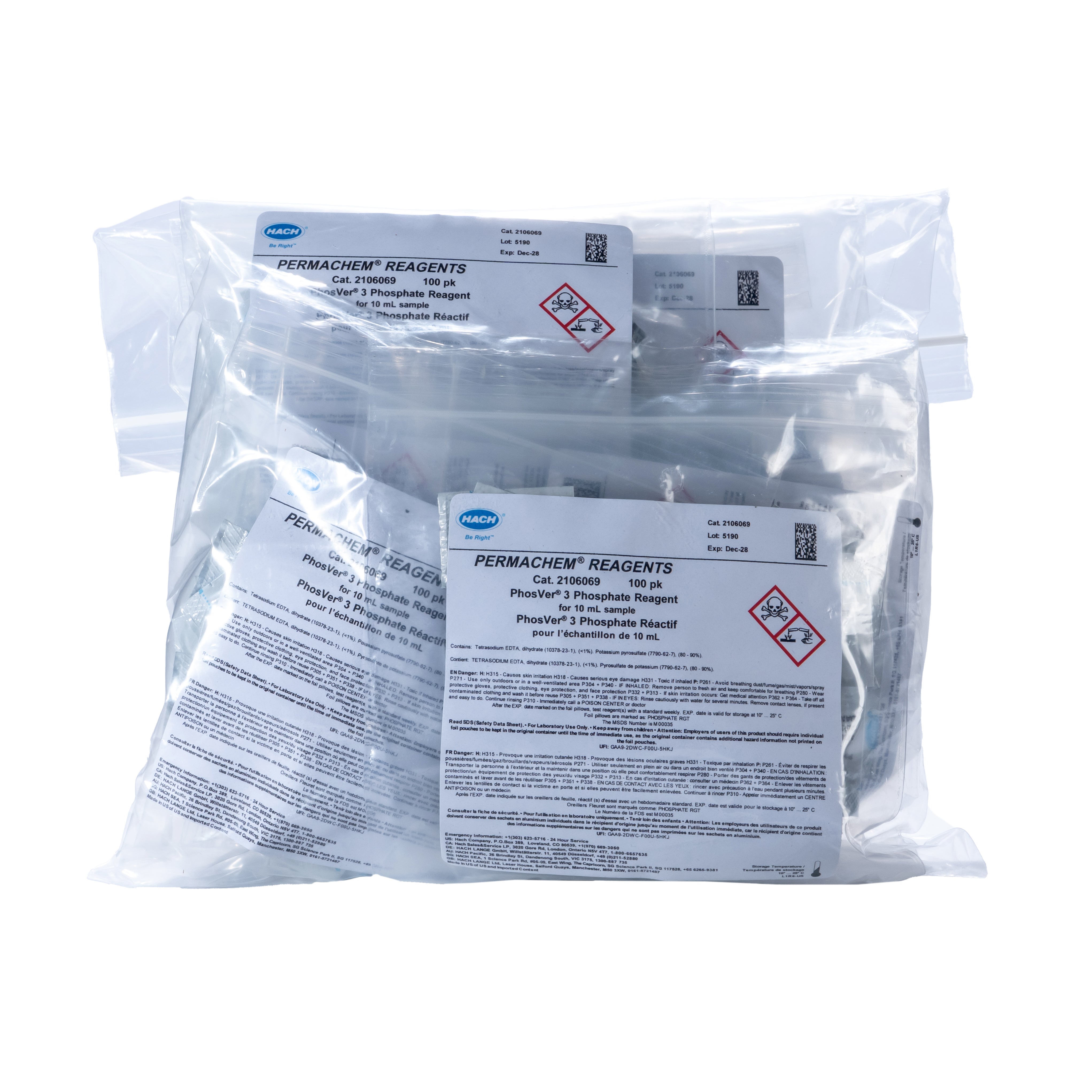 PhosVer® 3 Phosphate Reagent Powder Pillows, 10 mL, pk/1000