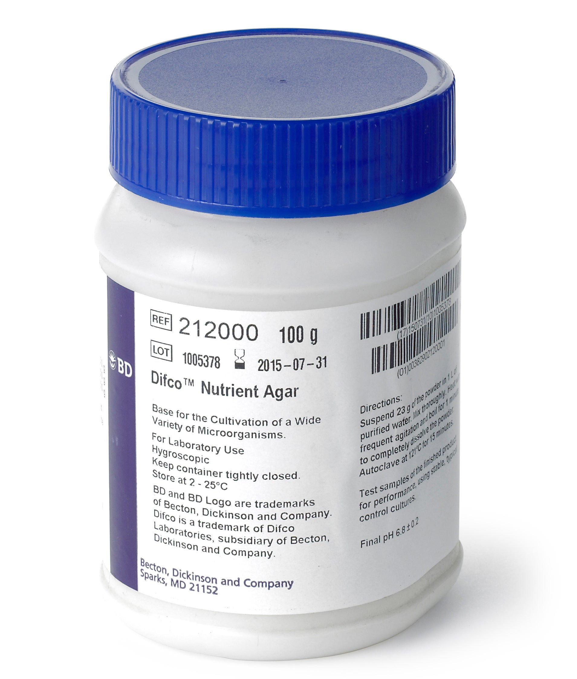 Nutrient Agar with MUG, Dehydrated 100 g