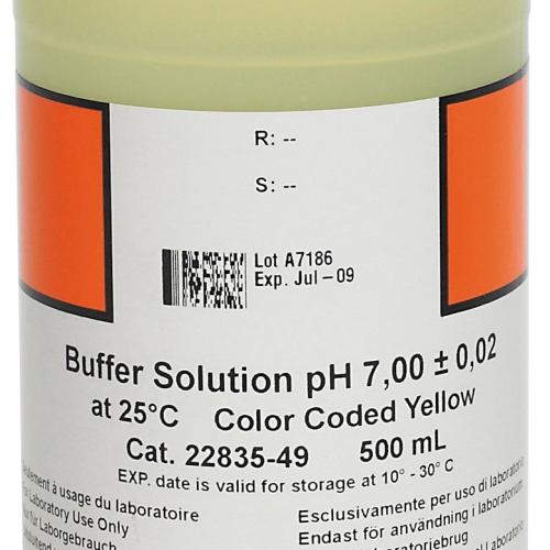 Buffer Solution, pH 7.00, Color-coded Yellow, 500 mL