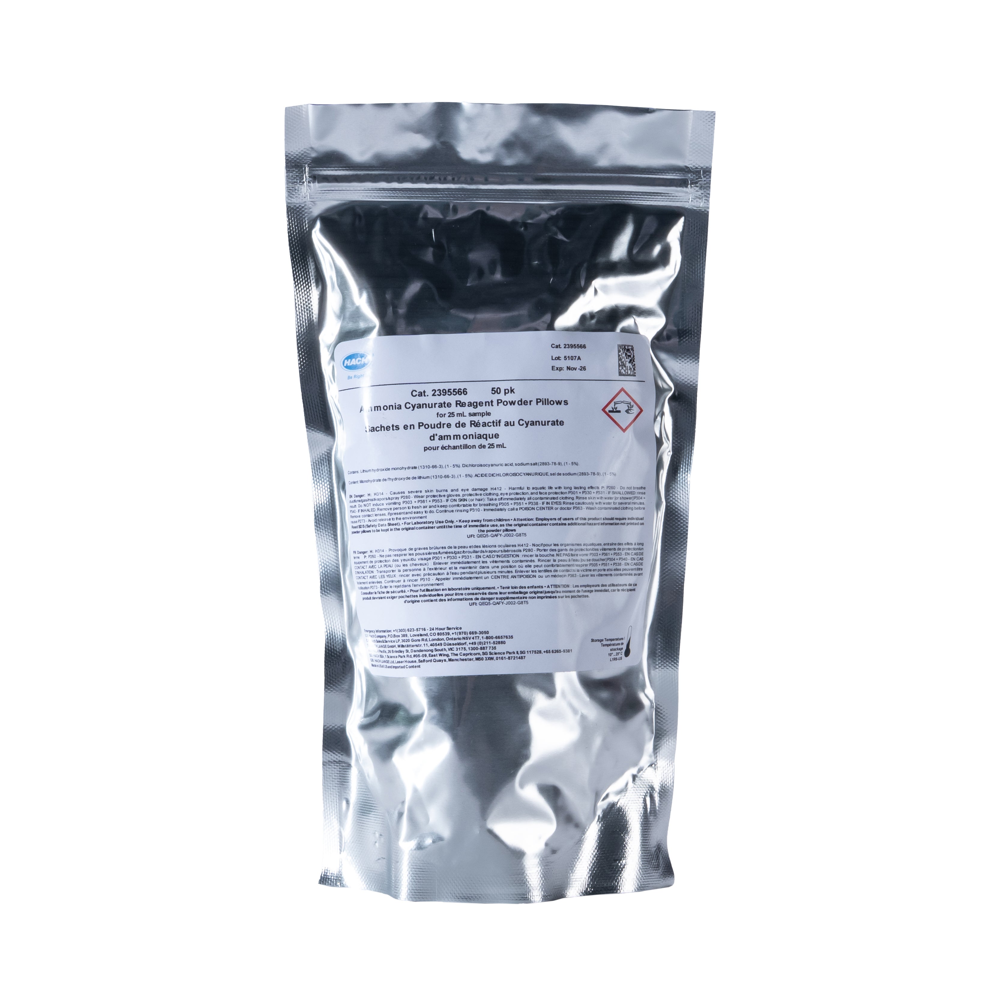 Ammonia Cyanurate Reagent Powder Pillows,25 mL, pk/50