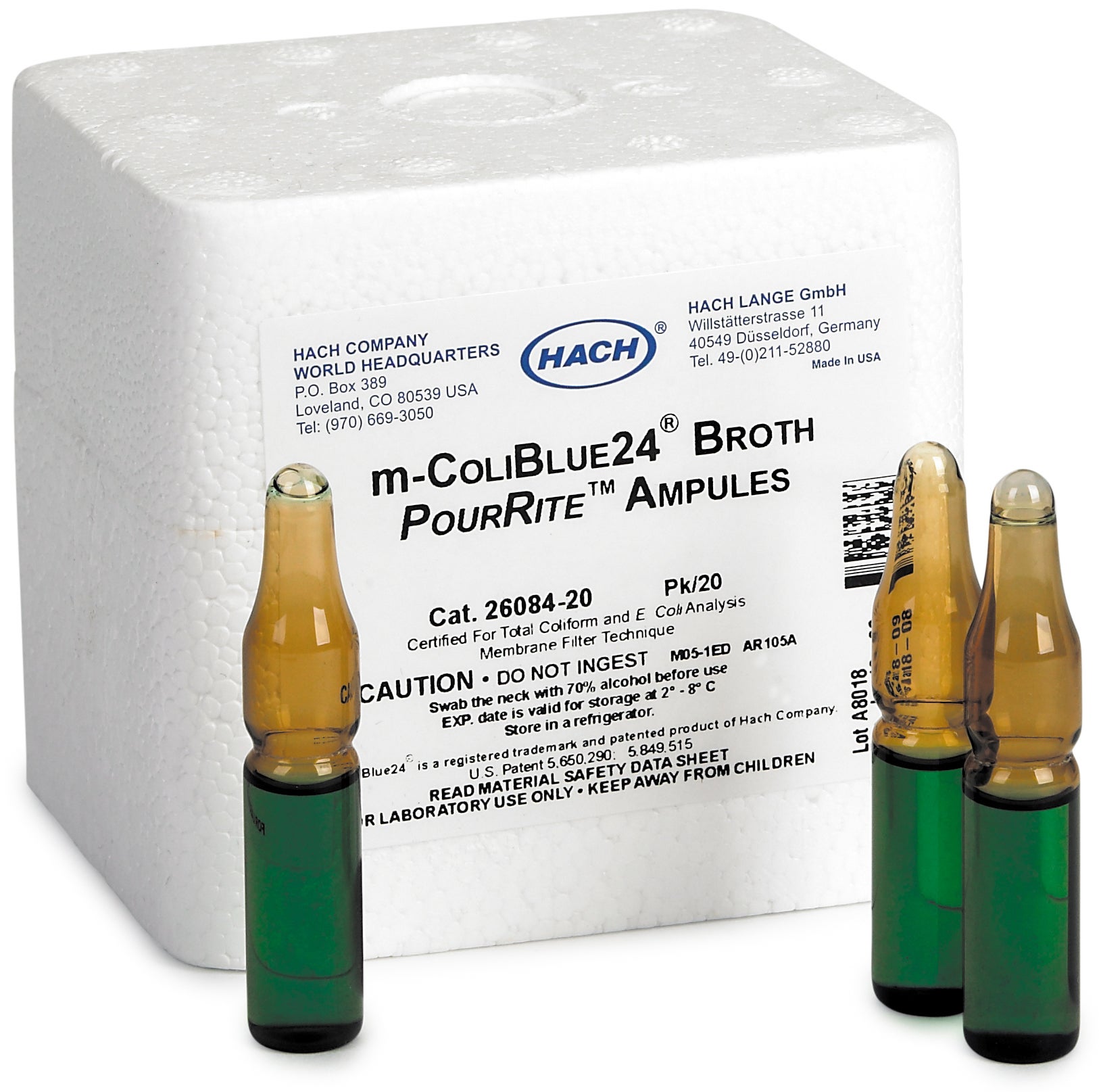 m-ColiBlue24® Economy Kit, Glass Ampules, 200 Test