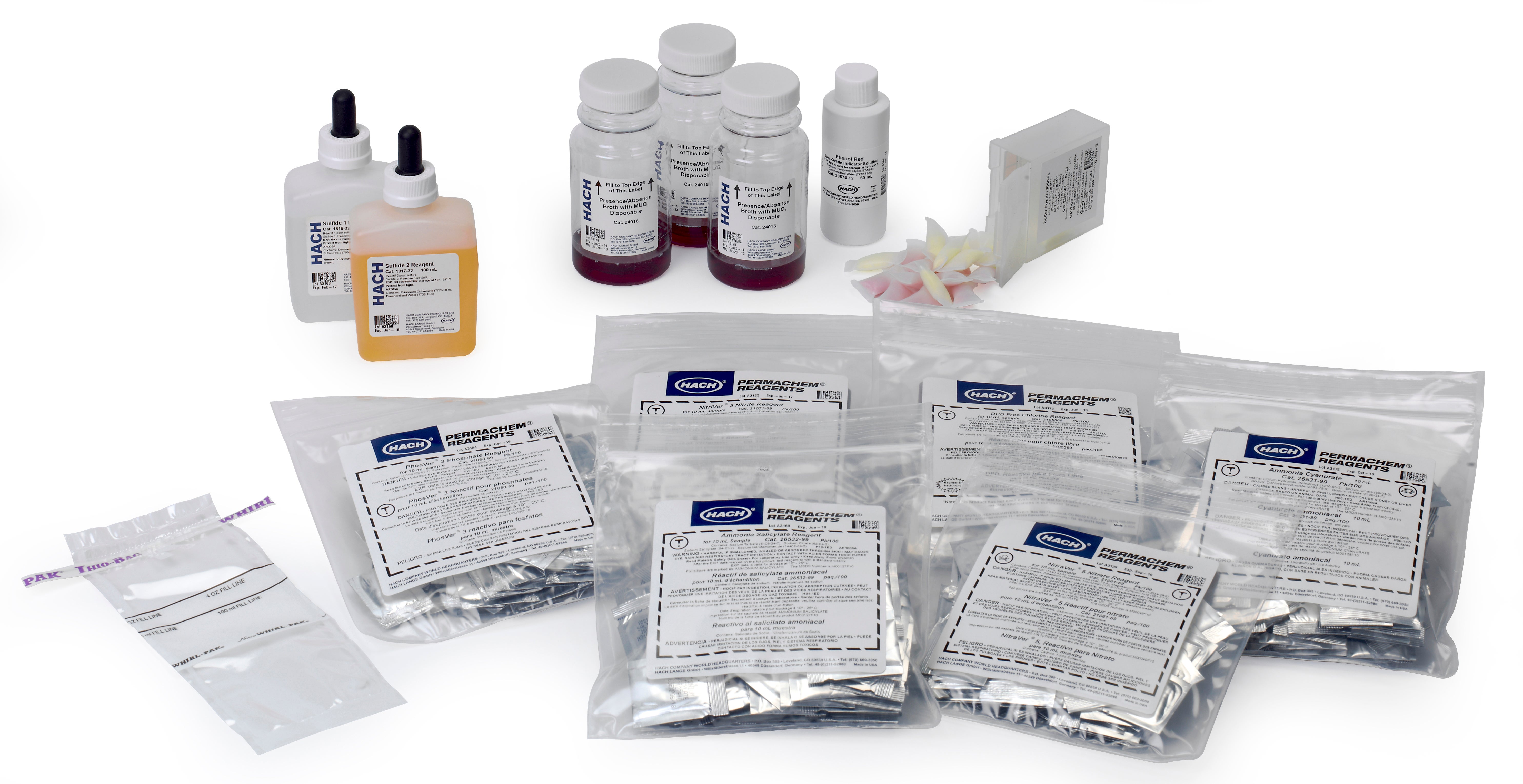 Replacement Reagent Set, MEL Potable Water Laboratory (organic tests: 50 ea., inorganic tests, 100 ea.)