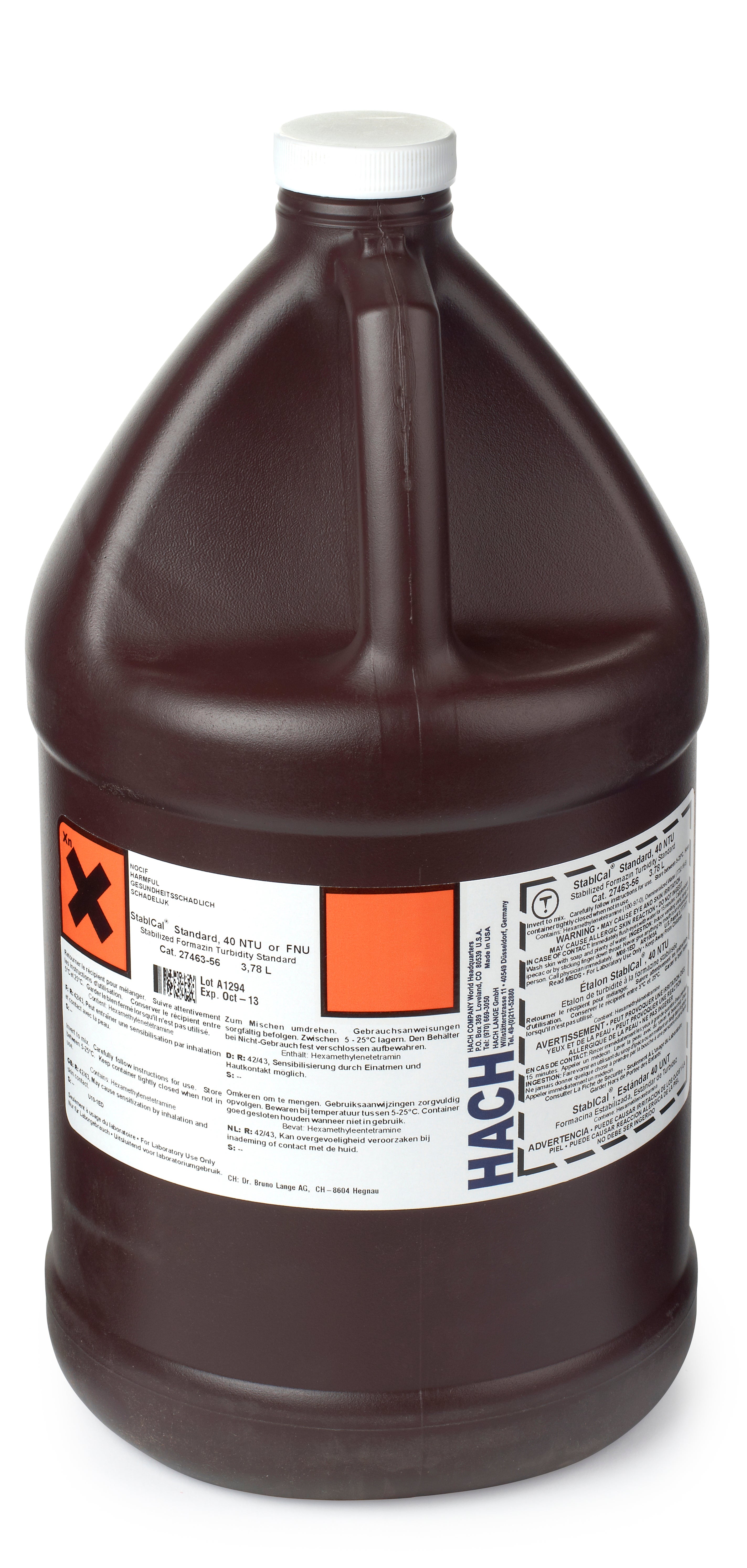 Stablcal® Turbidity Standard, 40 NTU, 3.78 L