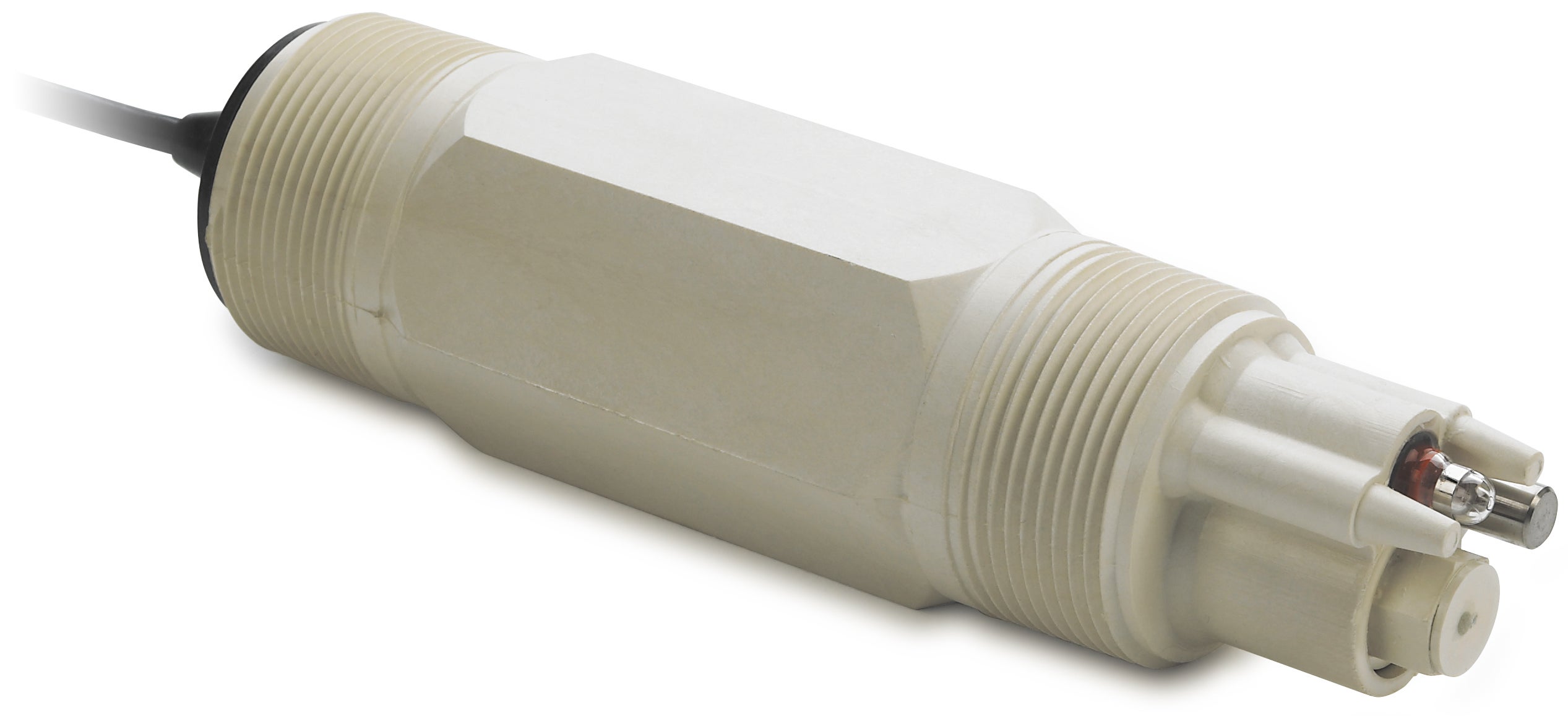 pH Encapsulated Sensor, LCP Body, 5 Wire, Flow-Thru Mount, with Amphenol Connector, 10 ft Cable