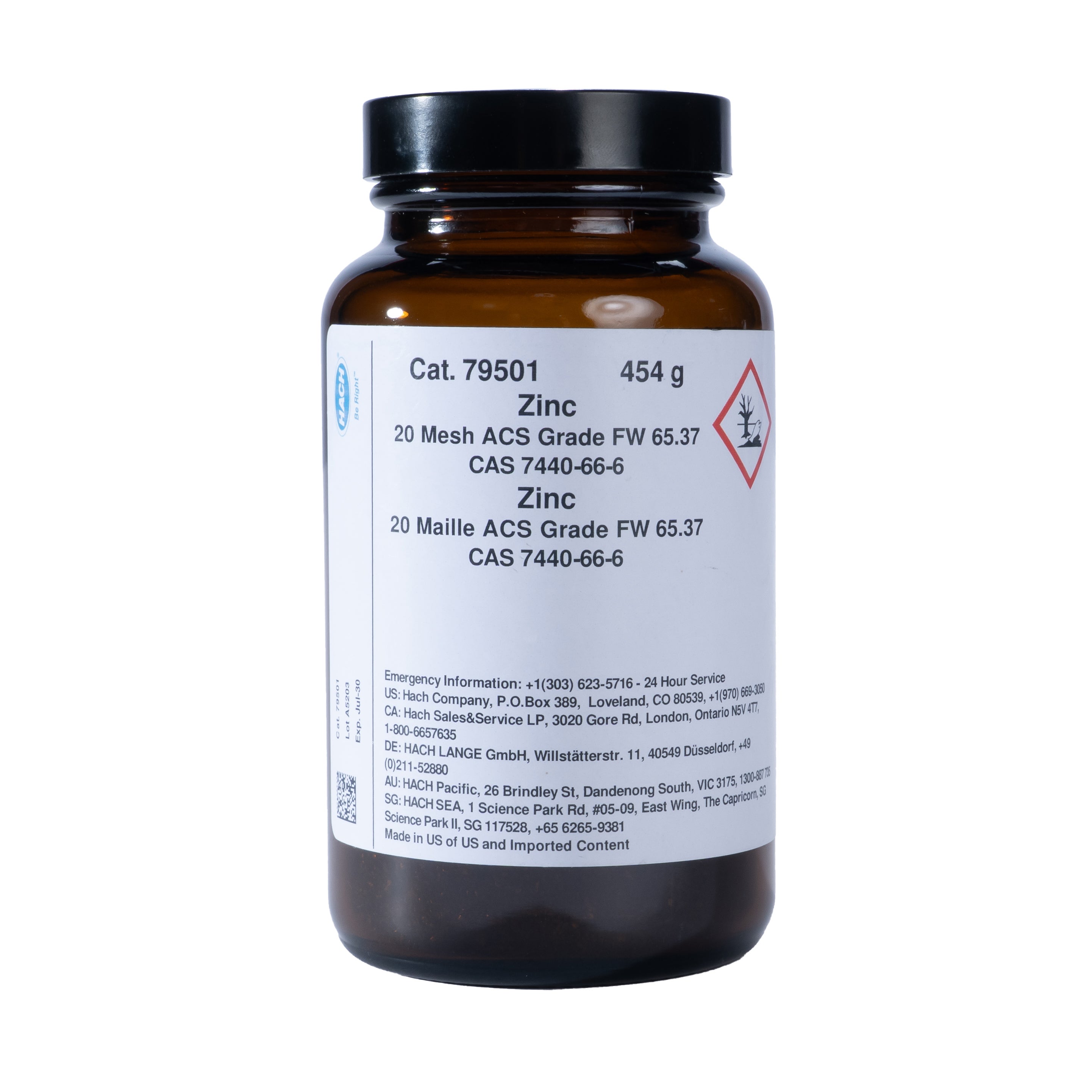 Zinc, 20 mesh, 454 g