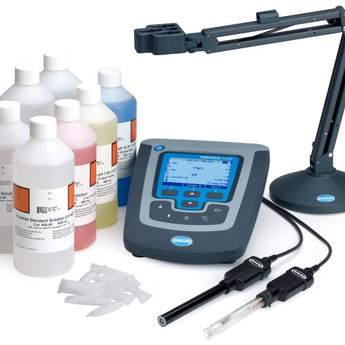 HQD HQ440D Water Quality Laboratory pH and ISE Fluoride (F⁻) Ion Meter Package