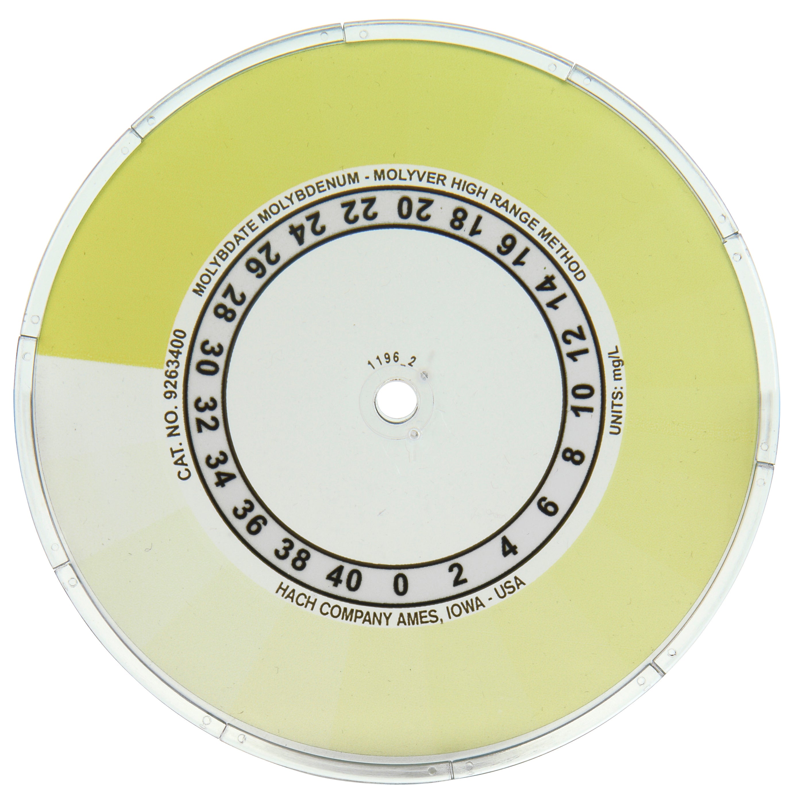 Molybdate Molybdenum Color Disc, 0-40 mg/L as Mo