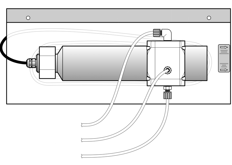 Flow through unit for NT3100sc 1/2 mm, Nitratax plus sc 2 mm, UVAS plus sc 2 mm probe