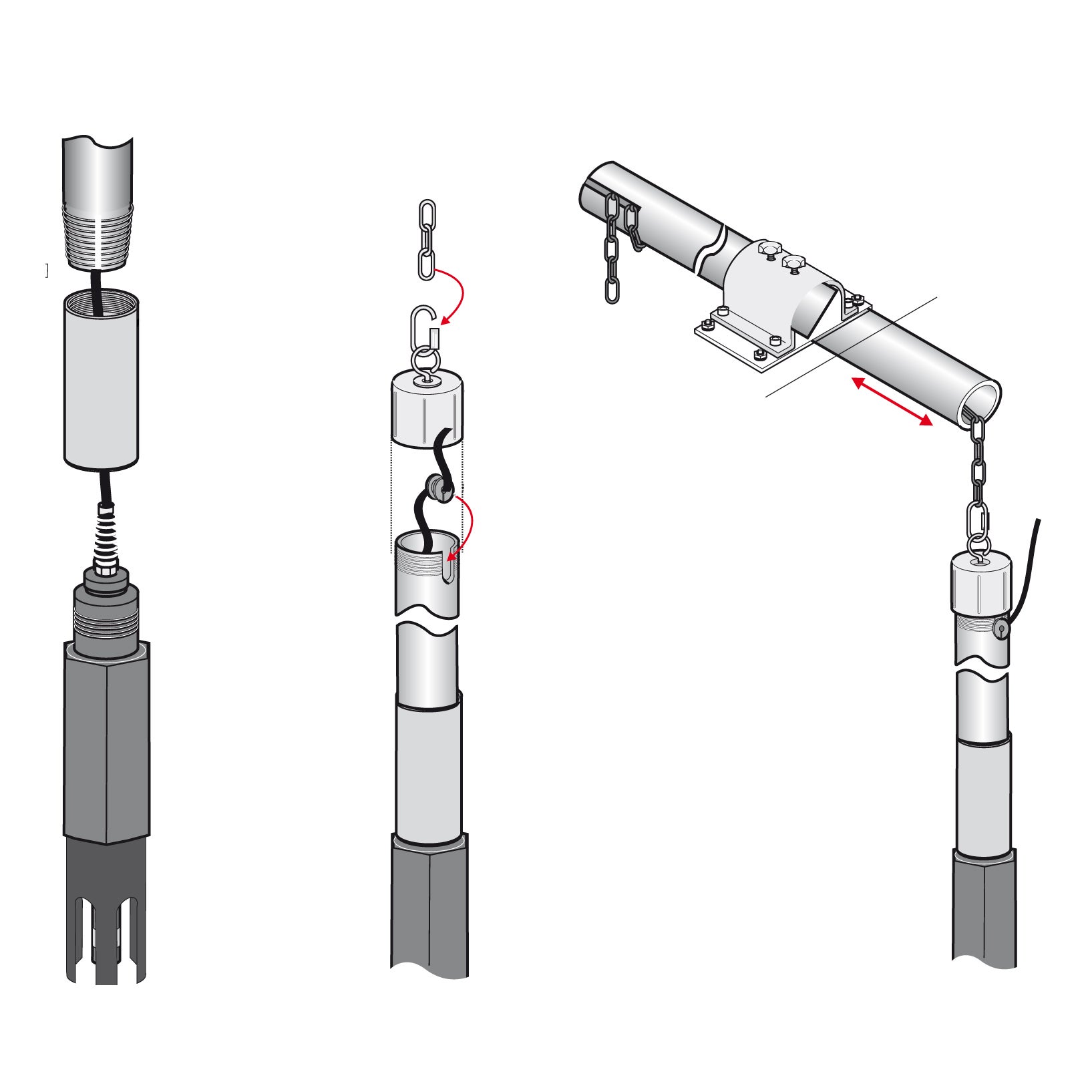 Chain mount kit for electrochemical sensor