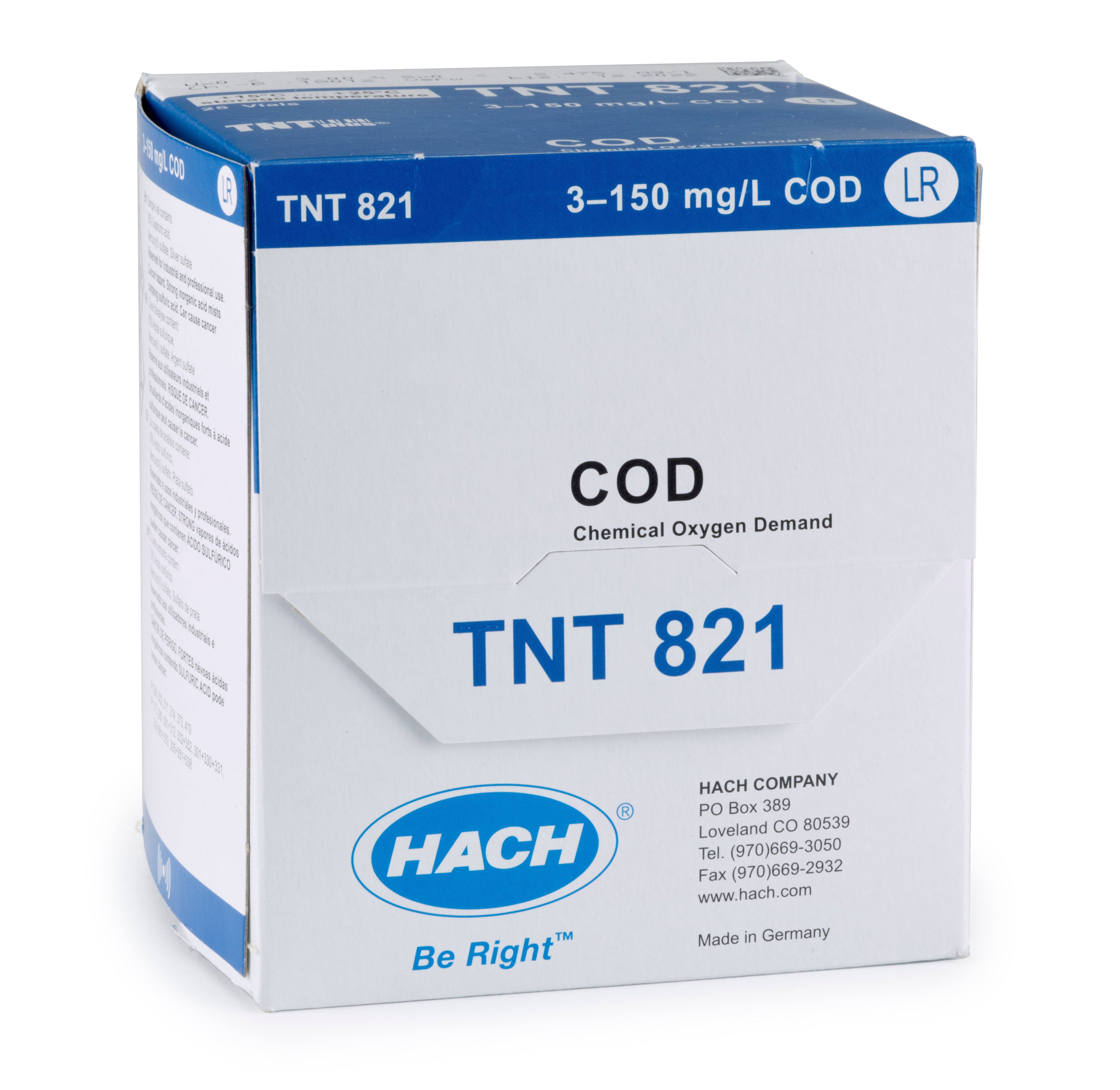 Chemical Oxygen Demand (COD) TNTplus Vial Test, LR (3-150 mg/L COD), 150 Tests