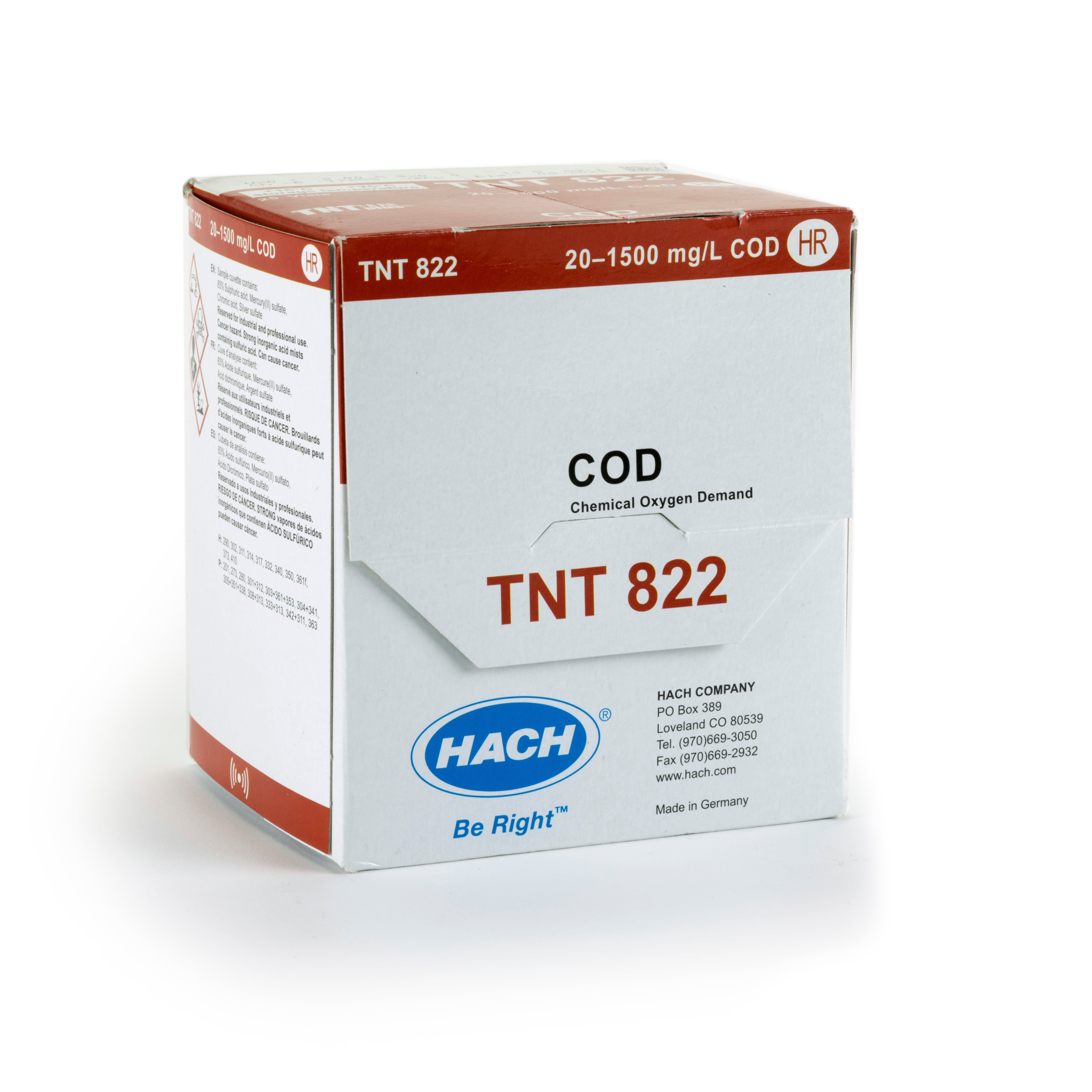 Chemical Oxygen Demand (COD) TNTplus Vial Test, HR (20-1,500 mg/L COD), 150 Tests