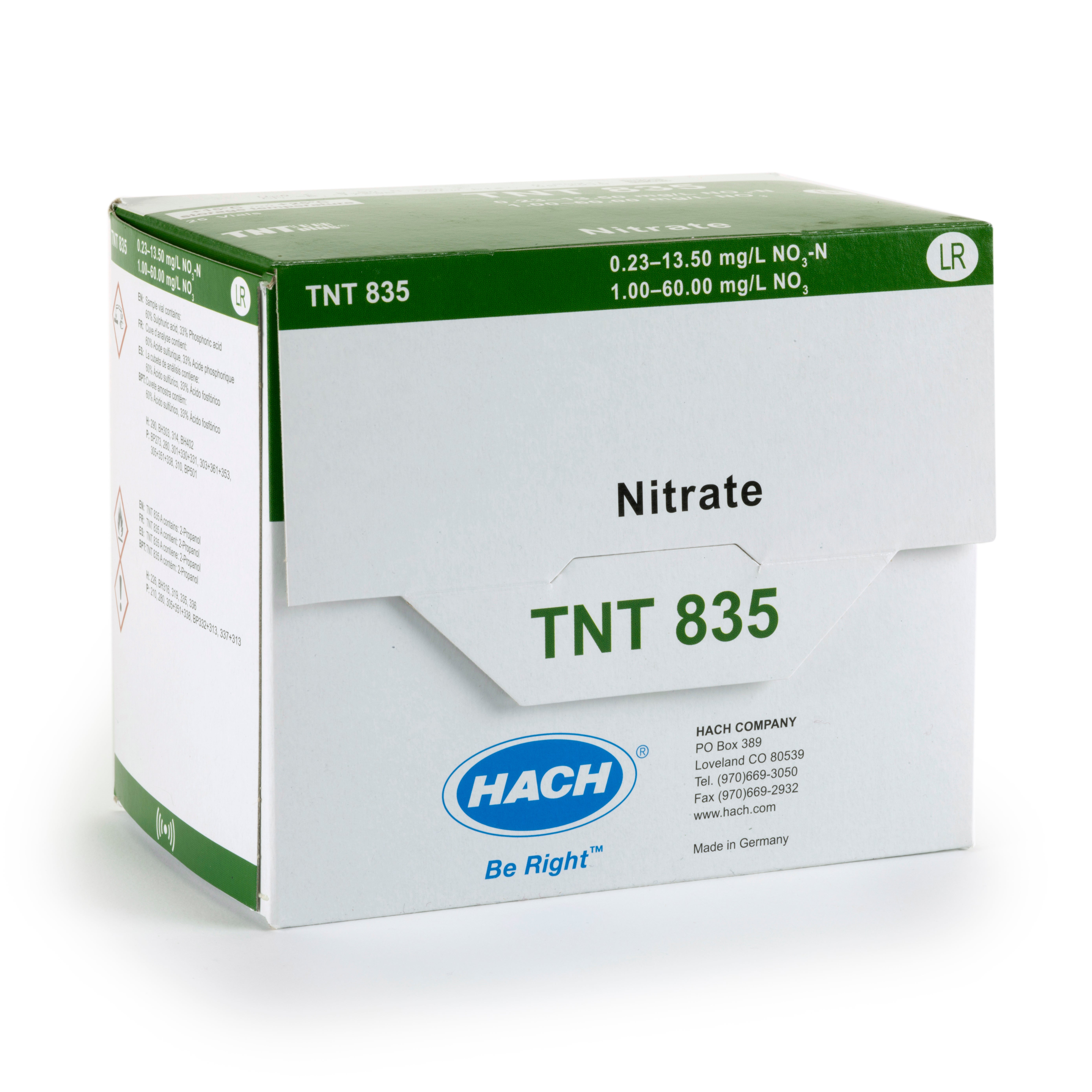 Nitrate TNTplus Vial Test, LR (0.23-13.5 mg/L NO₃-N), 25 Tests