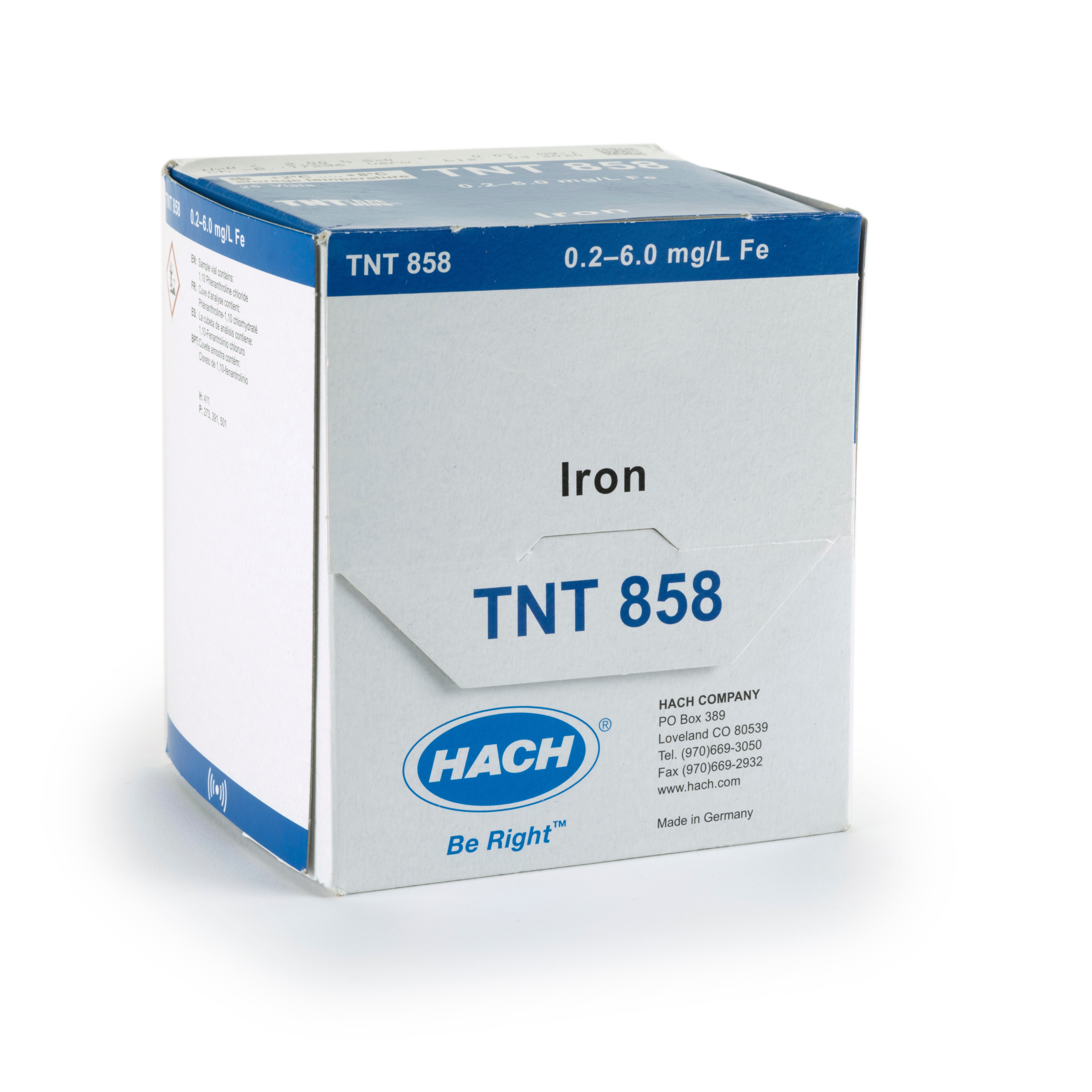 Iron TNTplus Vial Test (0.2-6.0 mg/L Fe), 25 Tests
