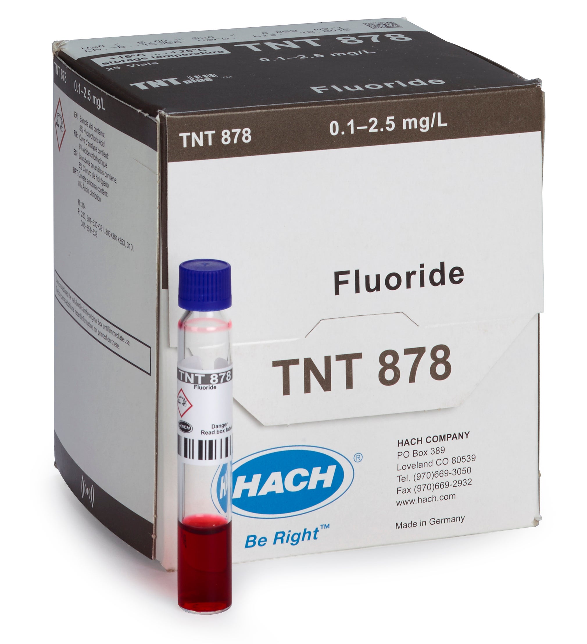 Fluoride TNTplus Vial Test (0.1-2.5 mg/L F), 25 Tests