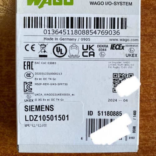 LDZ10501501 750-612 WAGO POWER SUPPLY MODULE 6SR0960-0RA36-0AD0