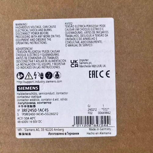 Siemens Semiconductor Contactor 3RF2450-1AC45 - High Efficiency