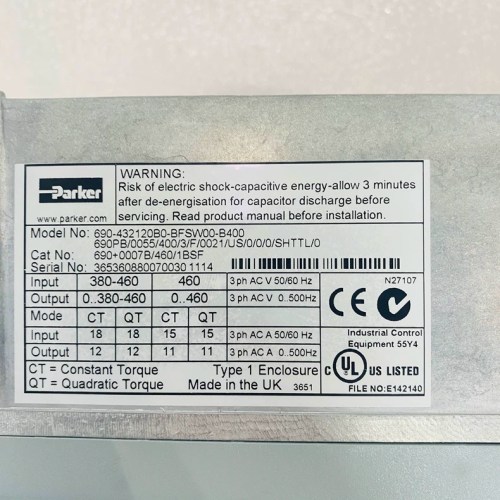Parker 690-432120B0-BFSW00-B400 DC Speed Controller Module