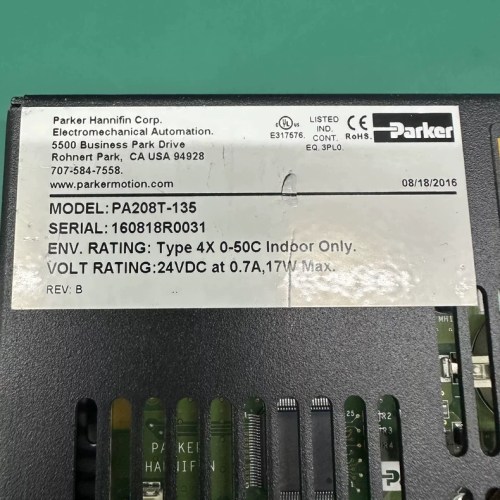 Parker HMI Touchscreen PA208T-135 - Industrial Control Panel
