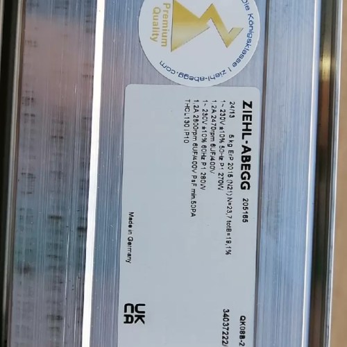Ziehl-Abegg Cross-Flow Fan Model QK08B-2EM.50.CH Efficient Cooling