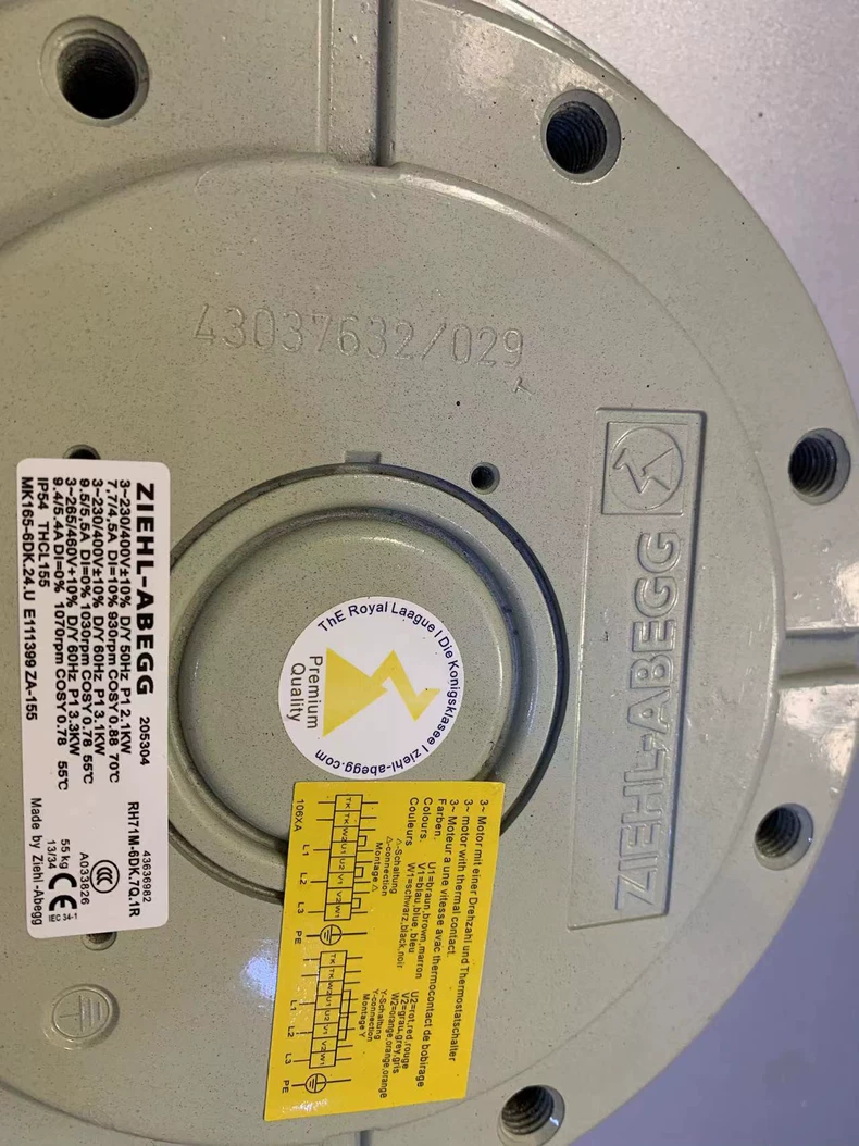 ZIEHL-ABEGG Centrifugal Fan RH71M-6DK.7Q.1R Reliable Airflow