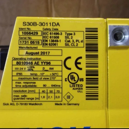 SICK Safety Laser Scanner S30B-3011DA - Precision Area Monitoring